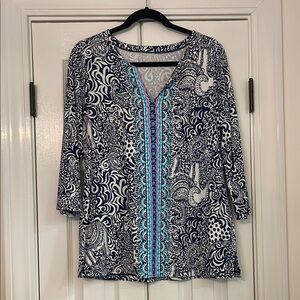 LILLY PULITZER Karina ChillyLilly Tunic High Tide Top Sz. M